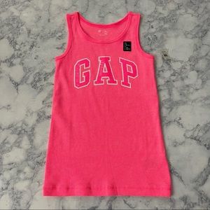 NEW! GAP Kids Girls Teen Sequence Logo Tank Top Shirt Hot Neon Pink Large